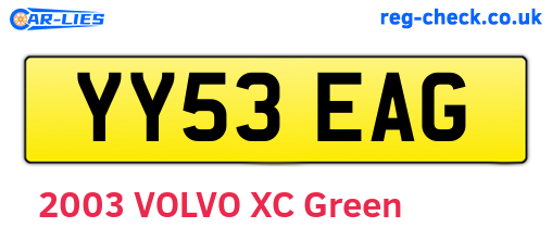 YY53EAG are the vehicle registration plates.