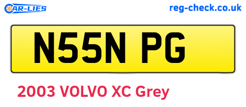 N55NPG are the vehicle registration plates.
