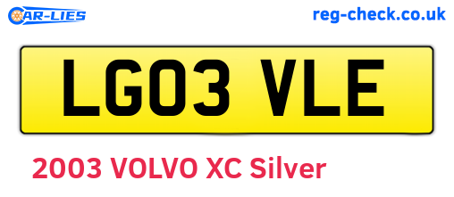 LG03VLE are the vehicle registration plates.