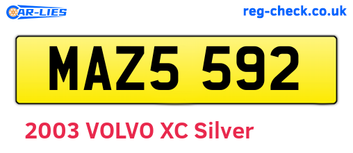 MAZ5592 are the vehicle registration plates.
