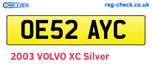 OE52AYC are the vehicle registration plates.