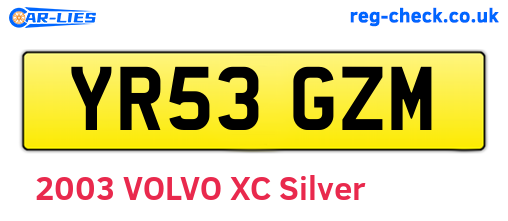 YR53GZM are the vehicle registration plates.