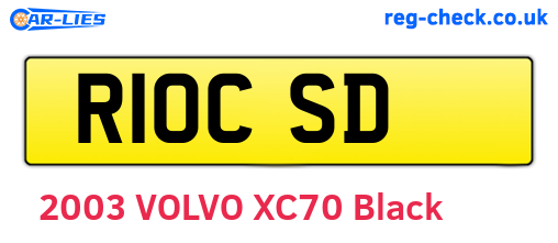 R10CSD are the vehicle registration plates.