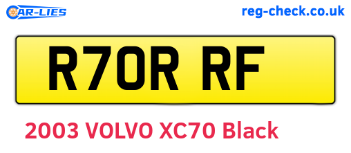 R70RRF are the vehicle registration plates.