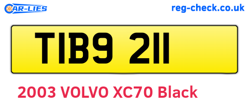 TIB9211 are the vehicle registration plates.