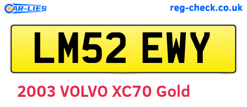 LM52EWY are the vehicle registration plates.