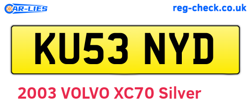 KU53NYD are the vehicle registration plates.