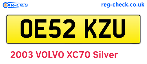 OE52KZU are the vehicle registration plates.