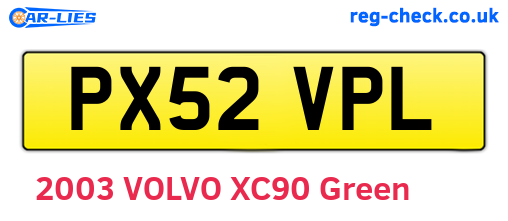 PX52VPL are the vehicle registration plates.