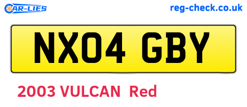 NX04GBY are the vehicle registration plates.