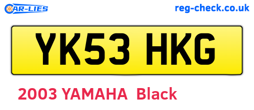 YK53HKG are the vehicle registration plates.