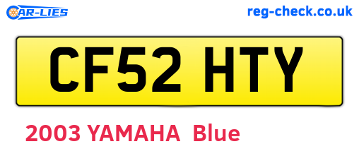 CF52HTY are the vehicle registration plates.