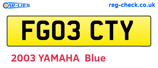 FG03CTY are the vehicle registration plates.