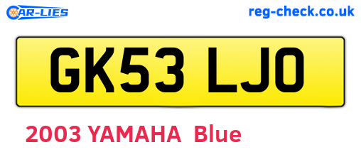 GK53LJO are the vehicle registration plates.