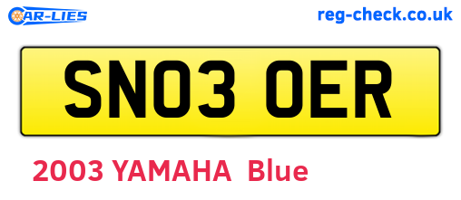 SN03OER are the vehicle registration plates.