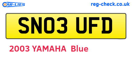 SN03UFD are the vehicle registration plates.