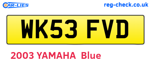 WK53FVD are the vehicle registration plates.