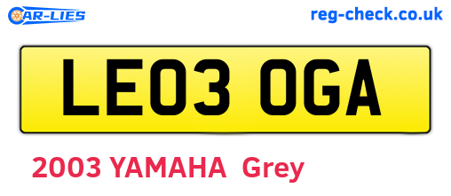 LE03OGA are the vehicle registration plates.