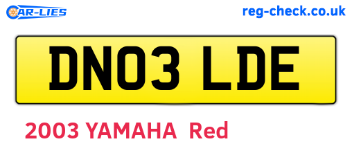 DN03LDE are the vehicle registration plates.