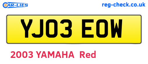 YJ03EOW are the vehicle registration plates.