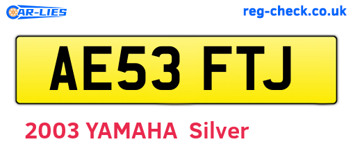 AE53FTJ are the vehicle registration plates.