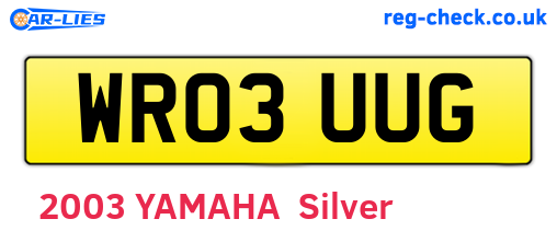 WR03UUG are the vehicle registration plates.