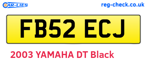 FB52ECJ are the vehicle registration plates.