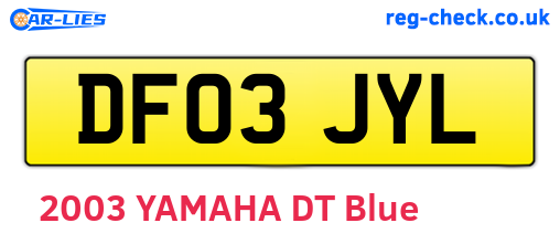 DF03JYL are the vehicle registration plates.
