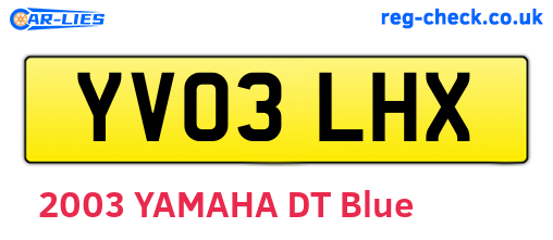 YV03LHX are the vehicle registration plates.