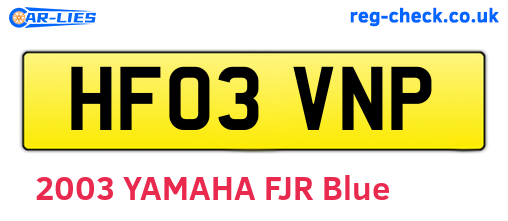 HF03VNP are the vehicle registration plates.