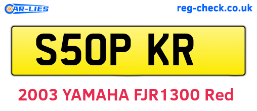 S50PKR are the vehicle registration plates.