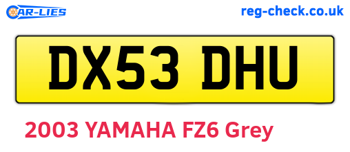 DX53DHU are the vehicle registration plates.