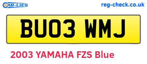 BU03WMJ are the vehicle registration plates.