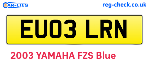 EU03LRN are the vehicle registration plates.