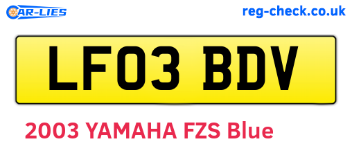 LF03BDV are the vehicle registration plates.