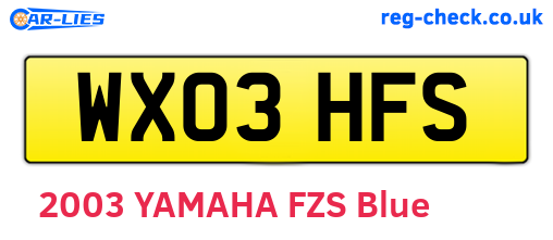 WX03HFS are the vehicle registration plates.