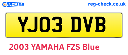 YJ03DVB are the vehicle registration plates.