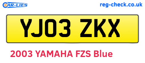 YJ03ZKX are the vehicle registration plates.