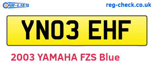 YN03EHF are the vehicle registration plates.