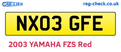 NX03GFE are the vehicle registration plates.