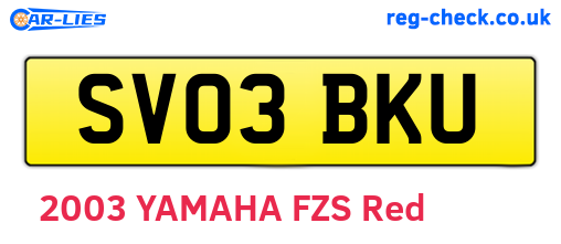 SV03BKU are the vehicle registration plates.