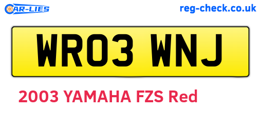WR03WNJ are the vehicle registration plates.