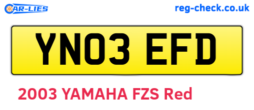 YN03EFD are the vehicle registration plates.