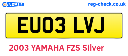 EU03LVJ are the vehicle registration plates.