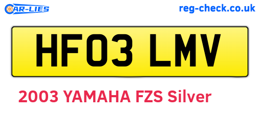 HF03LMV are the vehicle registration plates.