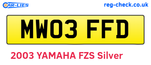 MW03FFD are the vehicle registration plates.