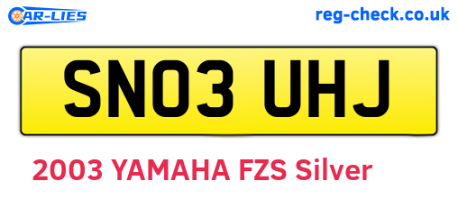 SN03UHJ are the vehicle registration plates.