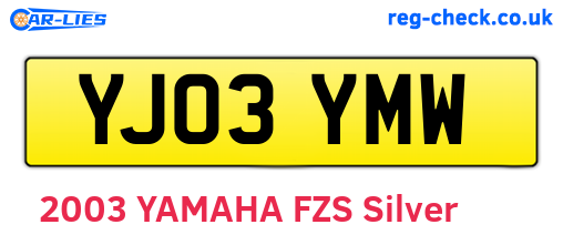 YJ03YMW are the vehicle registration plates.