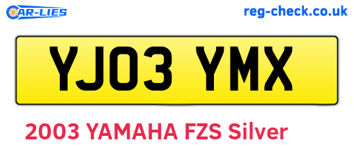 YJ03YMX are the vehicle registration plates.