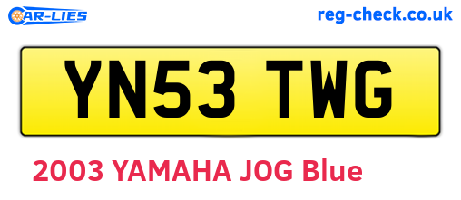 YN53TWG are the vehicle registration plates.